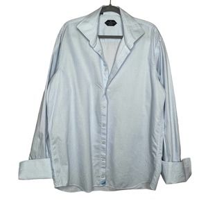 Canaletto 18 34/35 Mens Blue Long Sleeve Collared Casual Button Up Shirt